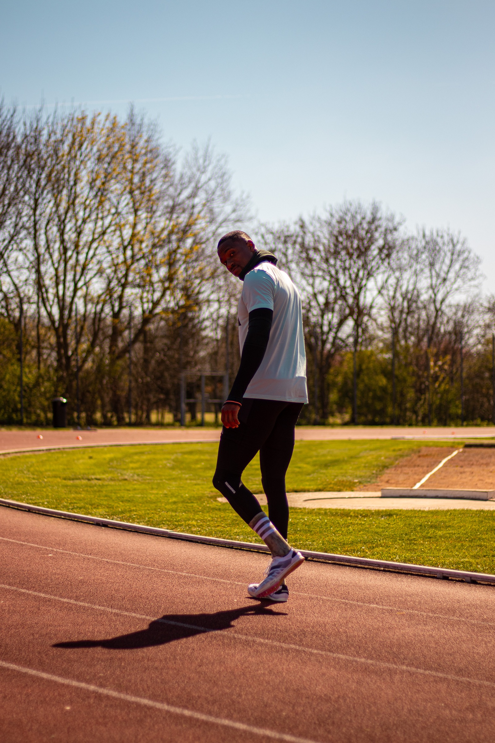 Seye Ogunlewe sprint training at Lee Valley Athletics Centre